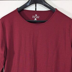 Segments Merino Wool Long Sleeve Base Layer Crewneck Top Red
